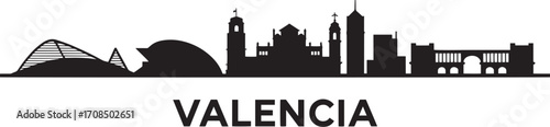 Valencia Cityscape Silhouette A Detailed Vector Illustration of the Spanish Skyline