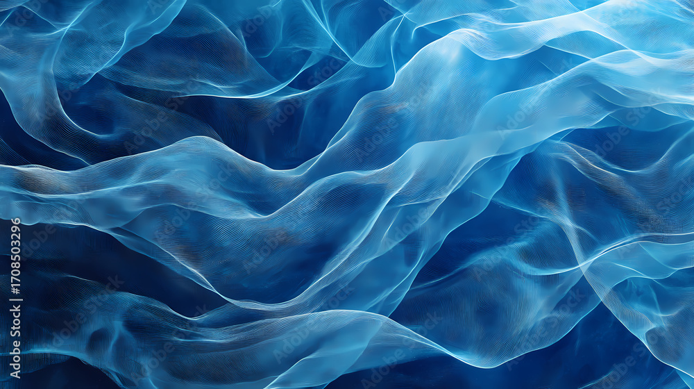 Obraz premium Abstract Flowing Blue Fabric Texture