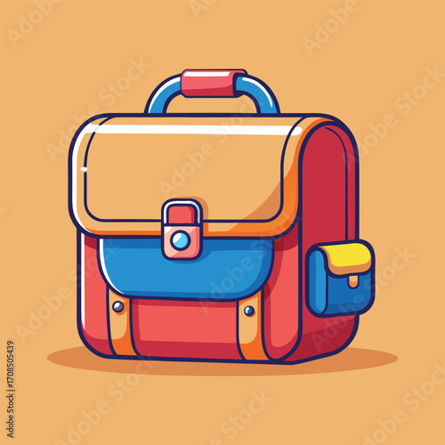 Cartoon classic school beg illustration art