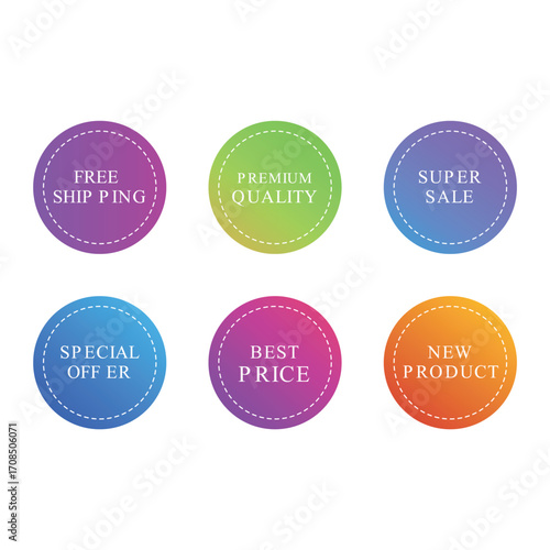 Attractive Colorful Badge Set for Business Promotion