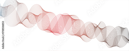 Creative abstract pink metalik wave texture or background. Curved smooth lines created by bend tool.Vector illustration. Twisted curve lines with Blend effect. Movements of triangles, geometric.