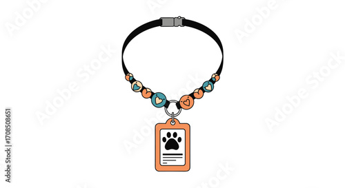 A unique pet identification tag necklace for your beloved companion.