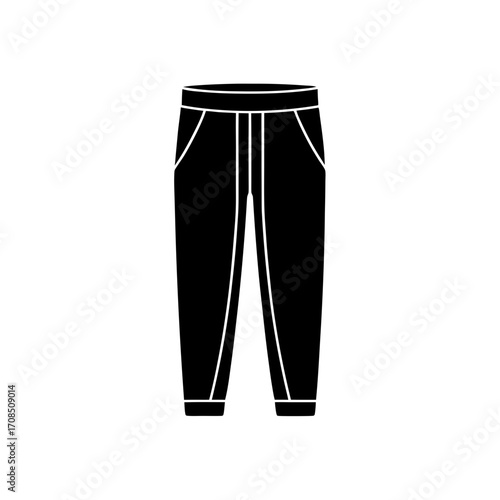 Illustration of black joggers on transparent background