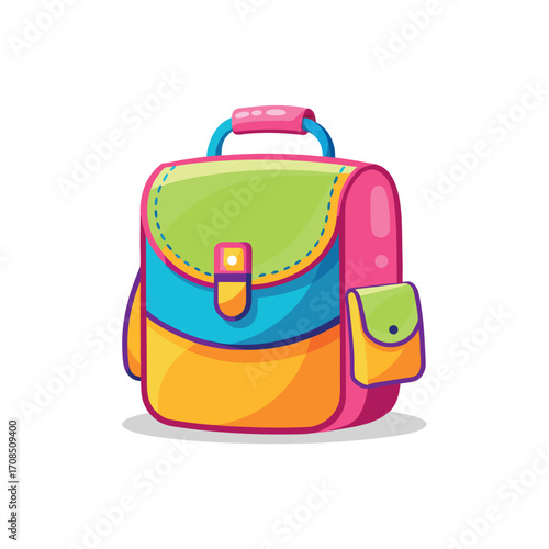 Cartoon classic school beg illustration art
