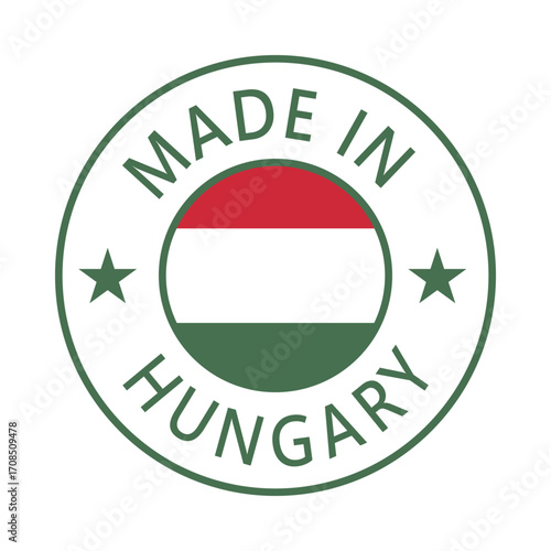 Free Download Hungary Made in Stamp in circle with flag Vector template on white background - GFXLoad
