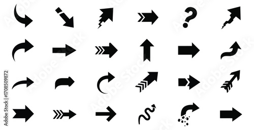 Vector art of collection of various arrow icons and symbols