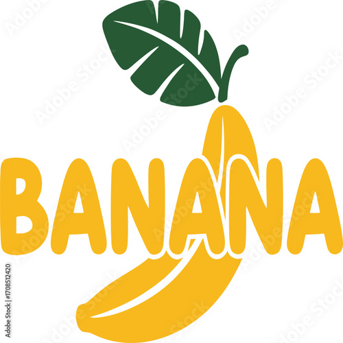 Vibrant banana illustration for healthy eating campaigns and tropical fruit promotions