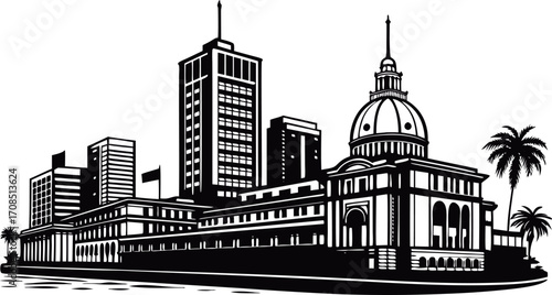 Vector art of san francisco california skyline silhouette, vector illustration design of the city landscape