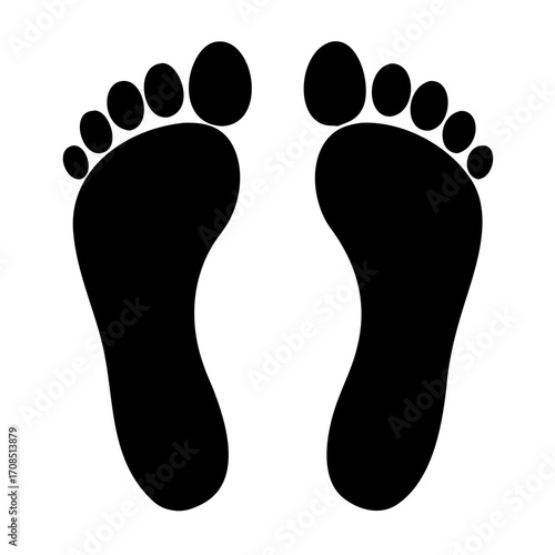 foot prints on white background