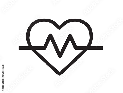 Digital heart rate monitor vector icon in outlined minimal style