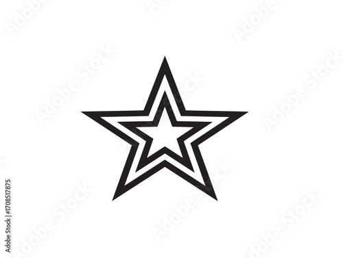 Elegant hollywood star of fame icon in line art