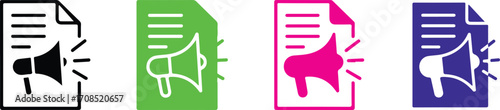 Important document with announcement icon representing urgent information and attention required