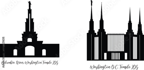 Columbia River, Washington D.C. Temple LDS SVG, Religious Vector illustration, Church silhouette Cricut 