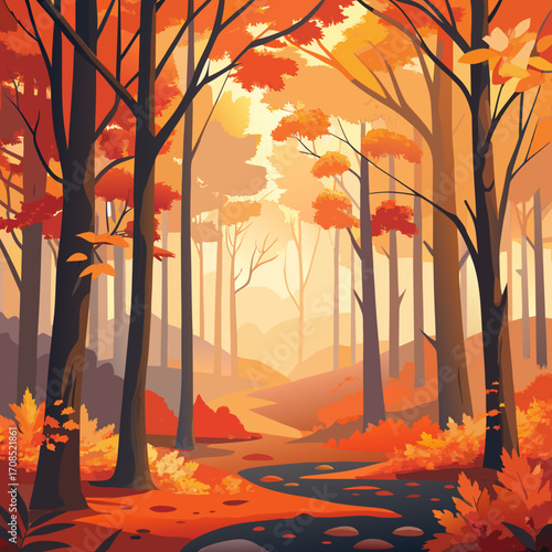 autumn landscape with trees