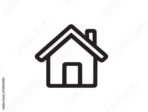 Creative house logo design with abstract clean line art