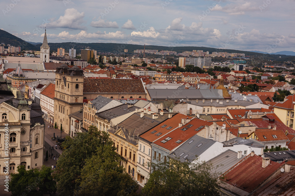 Fototapeta premium view of Kosice Slovakia from above