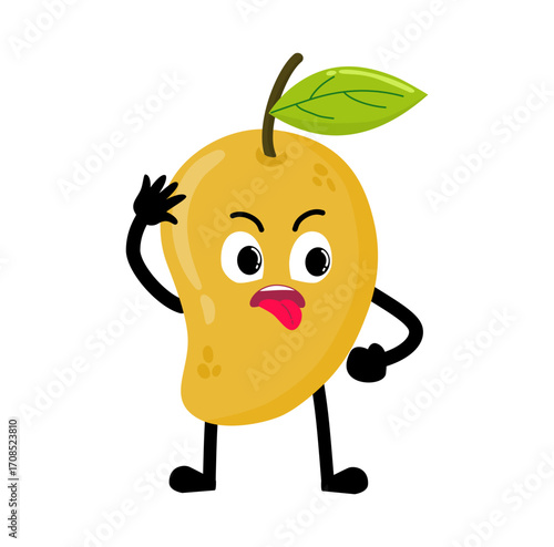 Cute Hand Drawn Naughty Mango Expression