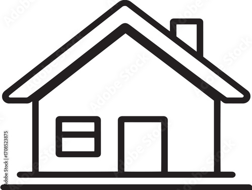 Modern abstract house vector in clean artistic line icon style