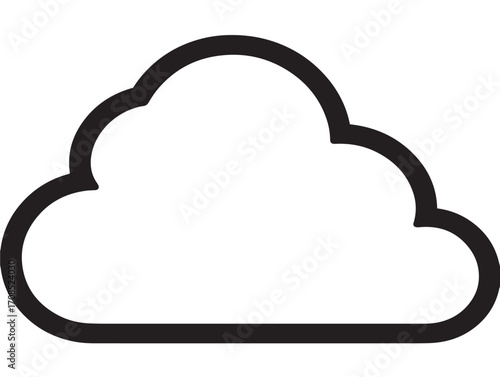 Cloud computing hybrid cloud icon in minimal clean vector style