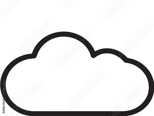 Hybrid cloud storage symbol designed in decorative outlined line art