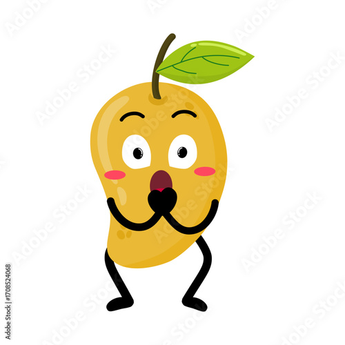 Cute Hand Drawn Surprised Mango