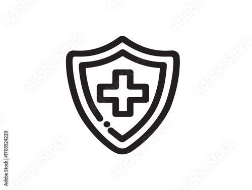 Minimalist insurance concept illustration with protective outlined line design