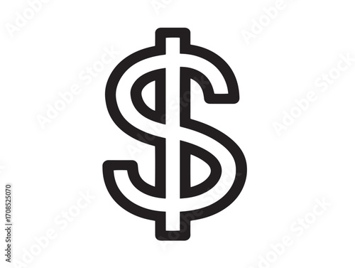 Elegant money symbol vector in refined minimalist line art style