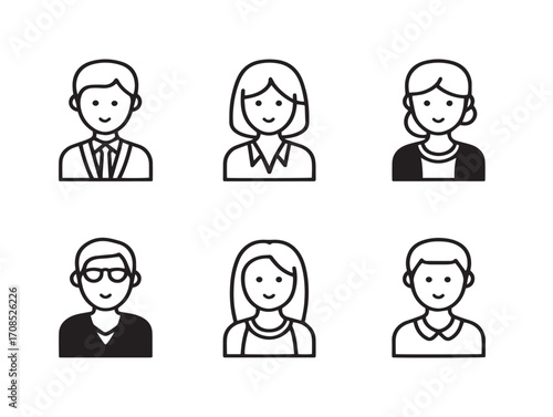 Creative people illustration with attractive professional minimalist line vector artwork