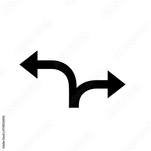 Two Way Split Arrow Pointing Left and Right