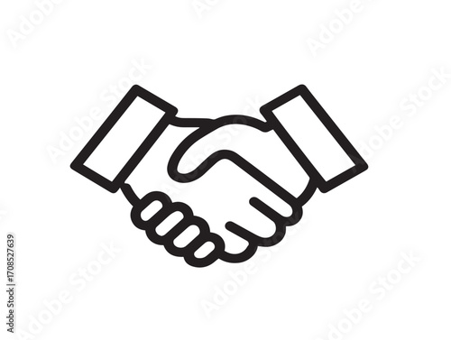 Elegant shaking hands stock design with modern line art style