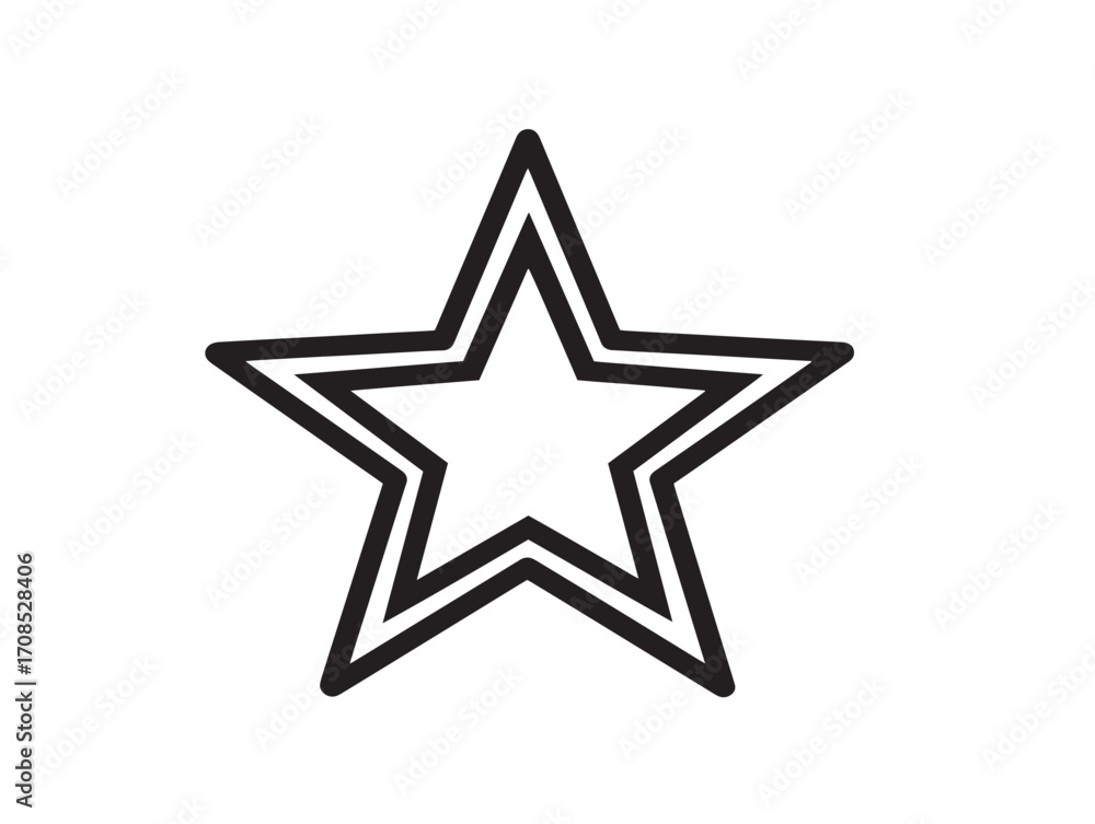 Fototapeta premium Elegant star award vector stock image in clean line art style