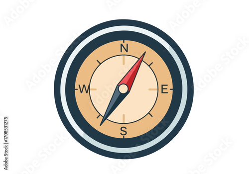 Classic compass showing north south east and west directions