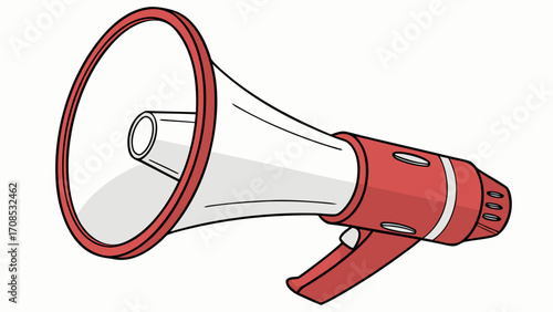 red white megaphone bullhorn communication device illustration announcement equipment 