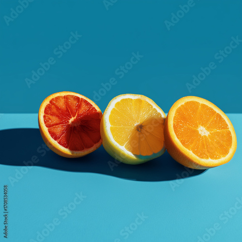 Vibrant Citrus Fruit Still Life Composition