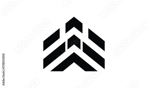 Abstract geometric upward arrow symbol for growth and leadership