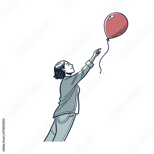 Print Child reaching for a dream, a hope symbol