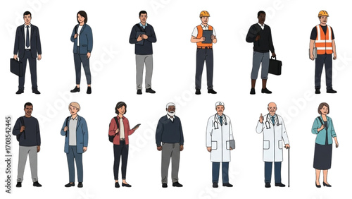 Vector Illustration of Business People Silhouette Set AI EPS PNG