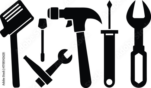 Set of construction worker tools vector illustration scalable eps icon
