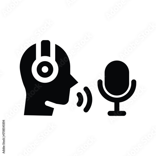 voice over glyph icon illustration vector graphic.eps