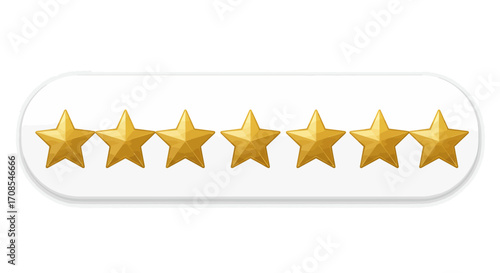 Seamless row of golden stars on white oval background