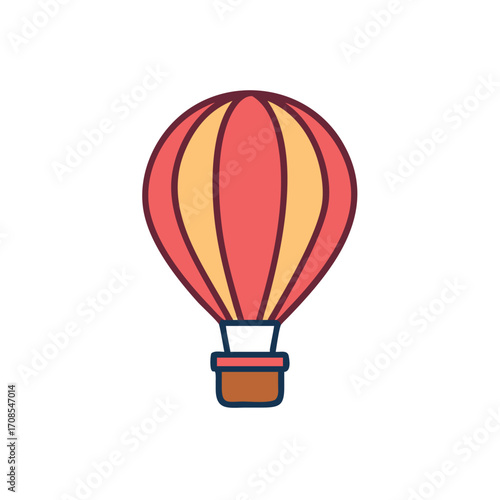 hot air balloon isolated on white