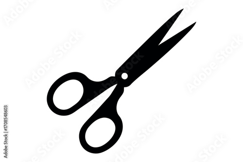 Black scissors silhouette vector, Cutting and slicing tool for web, office, and craft