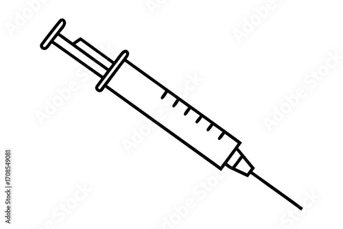 Syringe injection icon line art