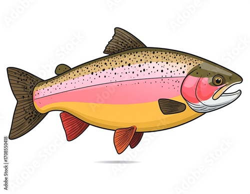 Colorful trout illustration