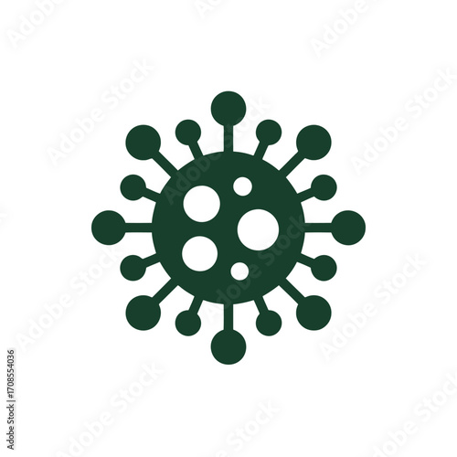 Coronavirus Symbol Isolated on White Background for Medical and Scientific Purposes Flat Design