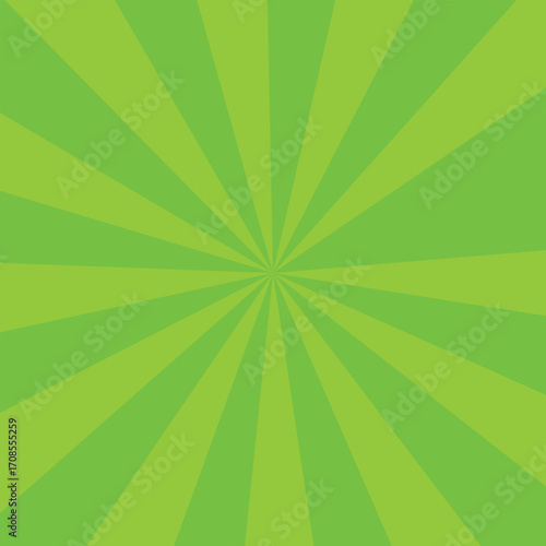 Lime Green Sunburst Radial Stripes Background vector