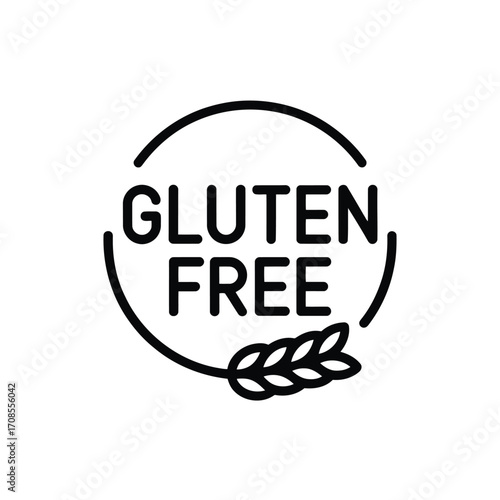 Gluten Free Food Label Symbol Representing Healthy Eating and Dieting Choices