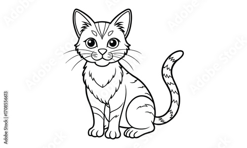 Salem Cat, kids line art doodle pattern design t shirt design silhouette and vector, detailed illustration, perfect for relaxation, stress relief, adult coloring books, printable art therapy.