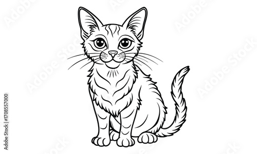 Salem Cat, kids line art doodle pattern design t shirt design silhouette and vector, detailed illustration, perfect for relaxation, stress relief, adult coloring books, printable art therapy.