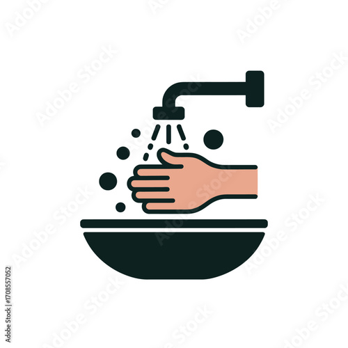 Handwashing vector illustration for hygiene and prevention of disease spread concept drawing